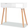 vidaXL Konsolentisch Kiefernholz Massiv 80 x 30 x 72 cm Wei&szlig;