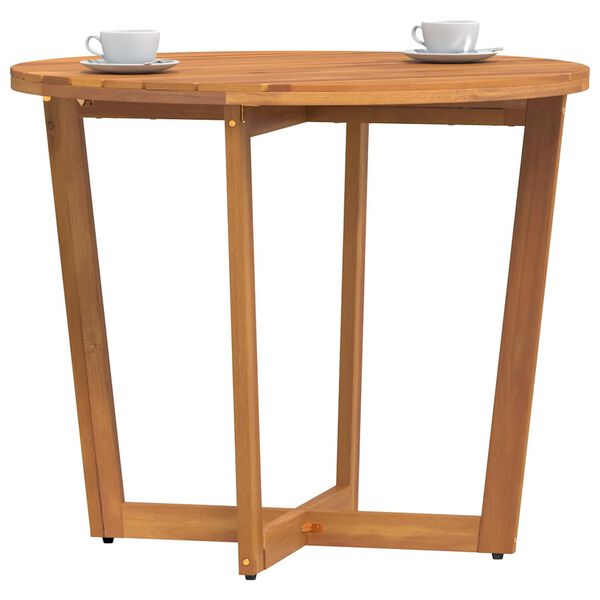 vidaXL Garten-Esstisch Rund &Oslash;90x75 cm Massivholz Akazie