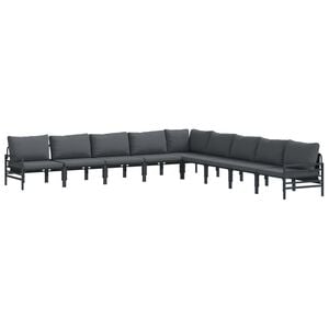 vidaXL Gartensofa-set 9 stk. Schwarz Stahl