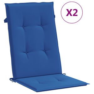 vidaXL Gartenstuhlauflagen f&uuml;r Hochlehner 2 Stk. K&ouml;nigsblau 120x50x3cm