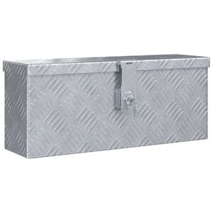 vidaXL Aluminiumkiste 48,5 x 14 x 20 cm Silbern