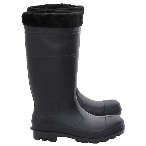 vidaXL Gummistiefel mit Herausnehmbarem Innenfutter Schwarz Gr. 41 PVC