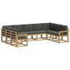 vidaXL Outdoor-Sofagarnitur mit Kissen 9 pcs Wei&szlig; und Anthrazit