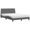 vidaXL Bett mit Matratze "Hanko" Dunkelgrau 140x200 cm Stoff