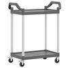 vidaXL Rollwagen mit 2 Etagen Grau 81x41x92 cm Aluminium