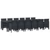 vidaXL Garten Essgruppe 13 pcs Anthrazit Polt Rattan