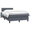 vidaXL Boxspringbett mit Matratze Dunkelgrau 120x220 cm Samt