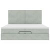 vidaXL Ottoman-Bett mit Matratzen & LEDs Hellgrau 200x200 cm Samt