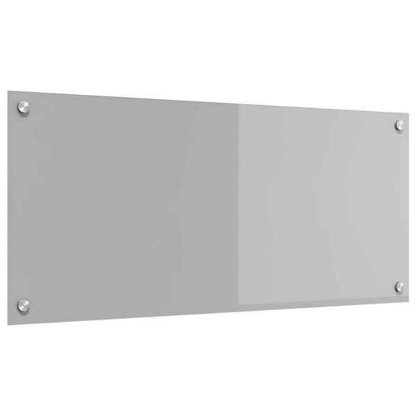 vidaXL K&uuml;chenr&uuml;ckwand Hellgrau 90 x 40 cm Geh&auml;rtetes Glas