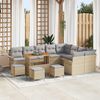 vidaXL Gartensofa-set mit Kissen 13 pcs Beige Poly-Rattan