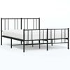 vidaXL Bettgestell mit Kopf- und Fu&szlig;teil Metall Schwarz 140x190 cm