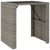 vidaXL Bartisch mit Glasplatte Grau 105x80x110 cm Poly Rattan
