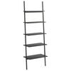 vidaXL Leiterregal mit 5 B&ouml;den Schwarz 64x34x185,5 cm