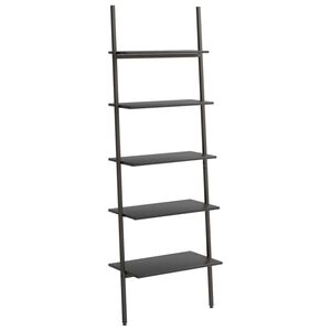 vidaXL Leiterregal mit 5 B&ouml;den Schwarz 64x34x185,5 cm