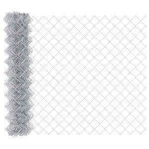 vidaXL Kettenzaun 10 x 1,4 m Verzinkter Stahl Silber