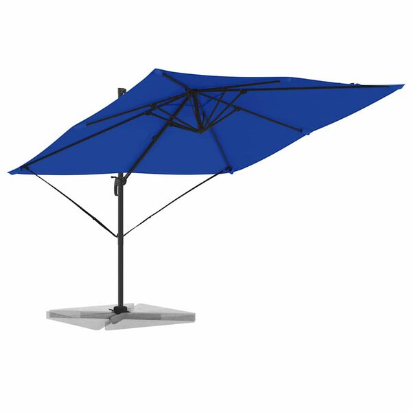 vidaXL Roma Parasol Blau 286 x 284 x 265 cm Aluminium und Polyester