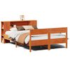 vidaXL Massivholzbett mit Regal ohne Matratze Wachsbraun 150x200 cm
