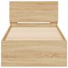 vidaXL Bettgestell mit Kopfteil und LED-Leuchten Sonoma-Eiche 90x200cm