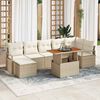 vidaXL Garten Essgruppe mit Kissen 8 pcs Beige und Creme