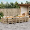 vidaXL 17-tlg. Garten-Essgruppe mit Kissen Beige Poly Rattan
