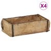 vidaXL Tablett 4 stk. Braun 30 x 15 x 9 cm Massives upgecyceltes Holz