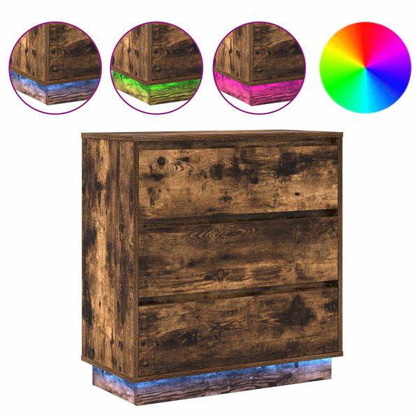 vidaXL Nachttisch Geräucherte Eiche 71 x 34,5 x 75 cm Holzwerkstoff