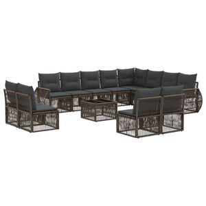 vidaXL Gartensofa-set 13 stk. Grau und Dunkelgrau Poly-Rattan