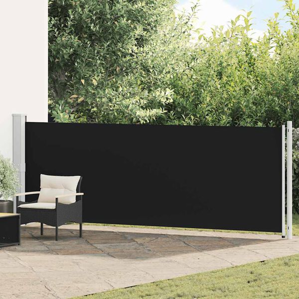 vidaXL Ausziehbare Seitenmarkise 140x600 cm Schwarz