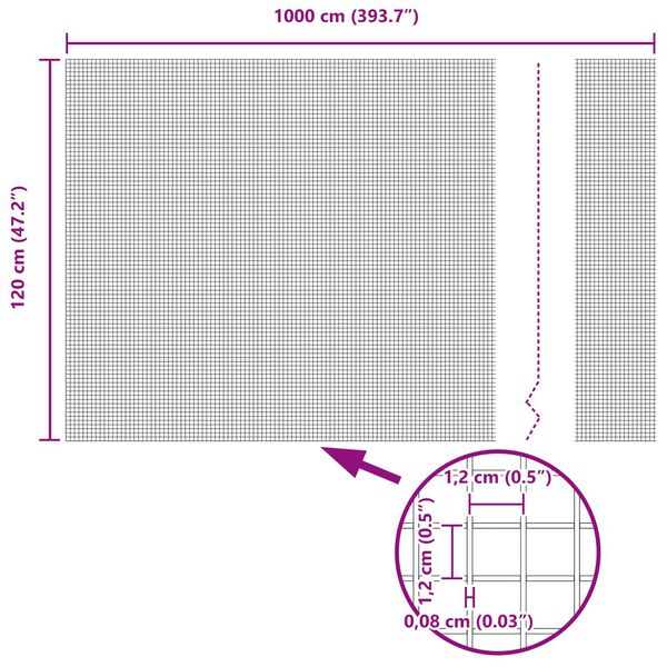 vidaXL Geschweißter Drahtzaun Grün 1,2 x 10 m Stahl