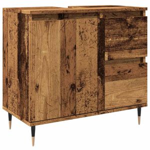 vidaXL Badschrank Altholz-Optik 65x33x60 cm Holzwerkstoff