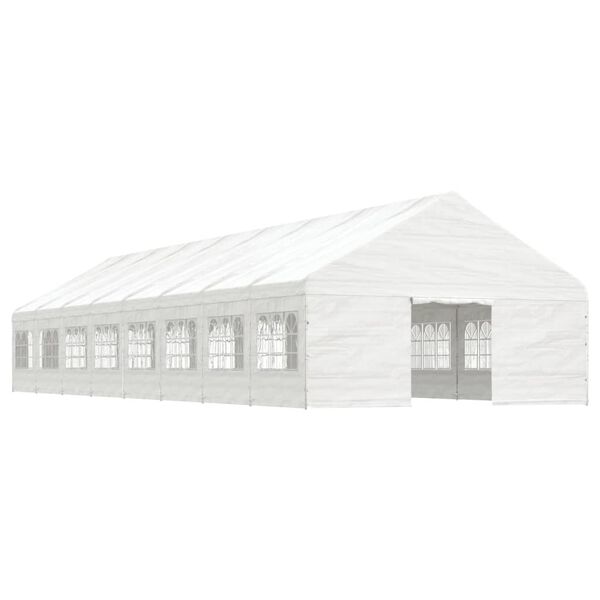 vidaXL Pavillon mit Dach Wei&szlig; 17,84x5,88x3,75 m Polyethylen