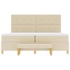 vidaXL Boxspringbett mit Matratze Creme 200 x 200 cm Stoff
