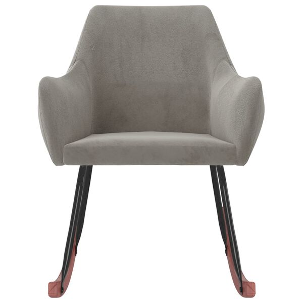 vidaXL Schaukelstuhl Hellgrau Samt