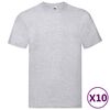 Fruit of the Loom Original T-Shirts 10 Stk. Grau 3XL Baumwolle