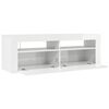vidaXL TV-Schrank mit LED-Leuchten Hochglanz-Wei&szlig; 120x35x40 cm