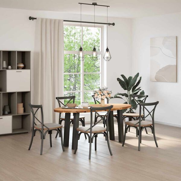 vidaXL Esstisch Hellbraun 200x100x74 cm Massivholz Eiche Oval