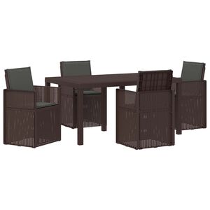 vidaXL Garten Essgruppe 5 stk. Braun und Anthrazit PP