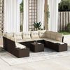 vidaXL Gartensofa-set mit Kissen 9 pcs Braun und Creme Polyrattan