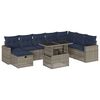 vidaXL 9-teiliges Gartensofa-Set mit Kissen, grau, Polyrattan