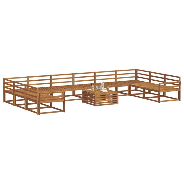 vidaXL Outdoor-Sofagarnitur 11 pcs Natur Massivholz Akazie