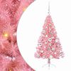 vidaXL K&uuml;nstlicher vorbeleuchteter Weihnachtsbaum Rosa 120 cm PVC