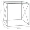 vidaXL Couchtisch Silbern 55x55x55 cm Edelstahl und Glas