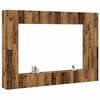 vidaXL 8-tlg. TV-Schrank-Set Wandmontage Altholz-Optik Holzwerkstoff