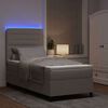 vidaXL Boxspringbett mit Matratze mit LED Taupe 100 x 200 cm Stoff