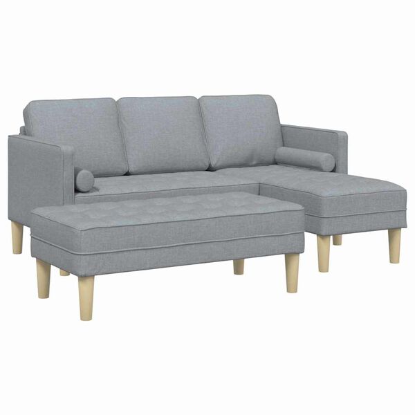 vidaXL Sofa Set 2 pcs Hellgrau 173 x 131 x 67 cm Stoff