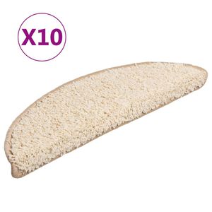vidaXL Stufenmatten 10 Stk. 56x17x3 cm Creme Halbrund