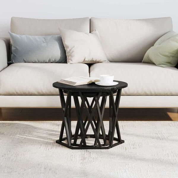 vidaXL Beistelltisch 2 pcs Schwarz Eichen-Optik