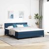 vidaXL Boxspringbett mit Matratze mit Kopfteil Blau 180 x 200 cm Stoff