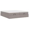 vidaXL Ottoman-Bett mit Matratzen Taupe 160x200 cm Stoff