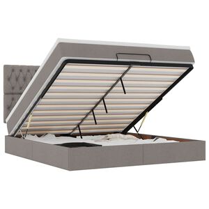 vidaXL Ottoman-Bett mit Matratze Taupe 180x200 cm Stoff